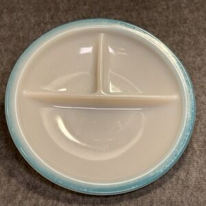 Rare Vintage Fire King Anchor Hocking Glassware Divided Child's‎ Plate 1930's